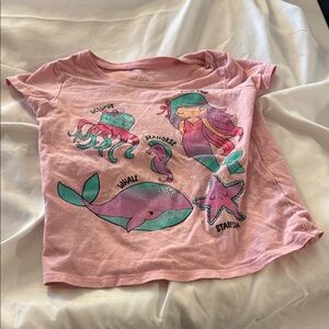 The Children's Place Pink Tee with Sea Creatures 3T